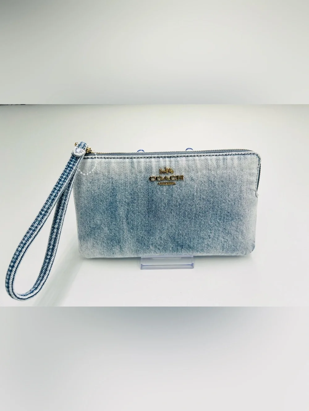 Coach Denim Corner Zip Wristlet NWT